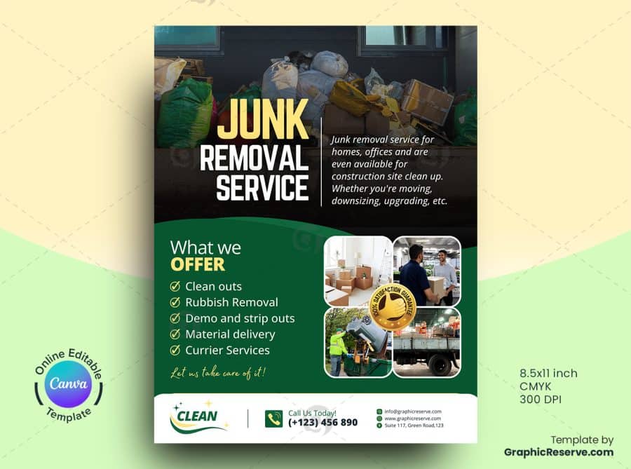 Junk Removal Flyer Canva Template
