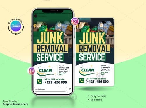 Junk Removal Service Instagram Story Design Canva Template