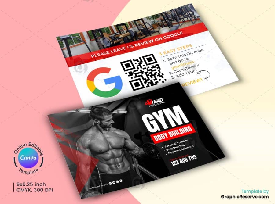 Review Fitness Gym Postcard