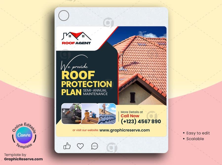 Roof Protection Social Media Banner Canva Template