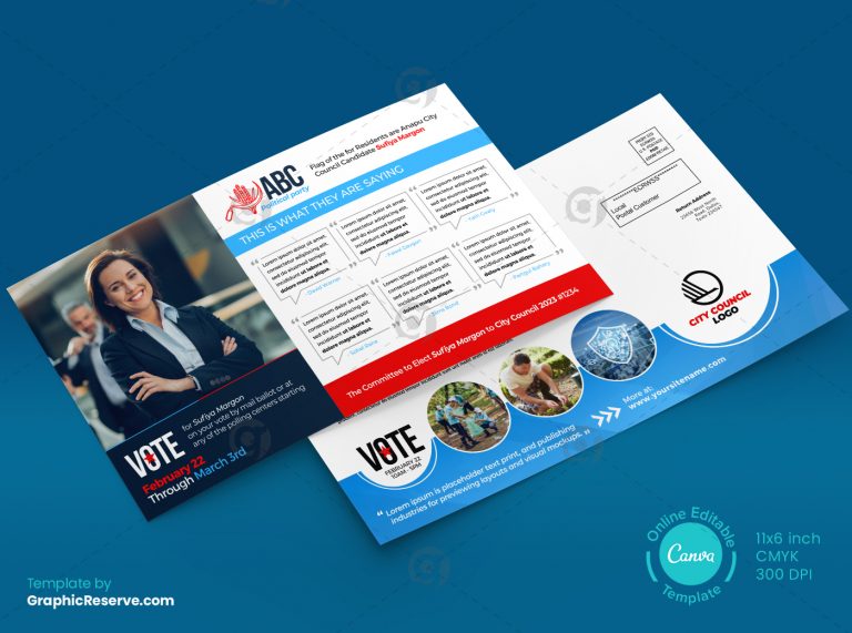 Election Campaign Political EDDM Mailer Postcard Design