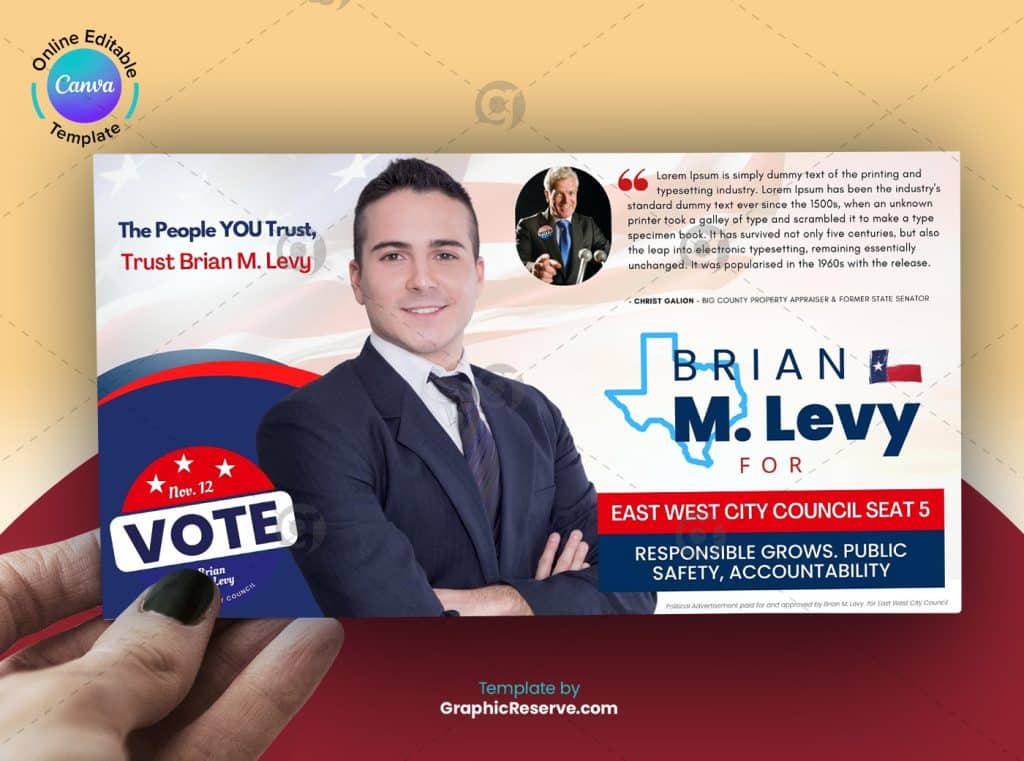 Political campaign mailer template