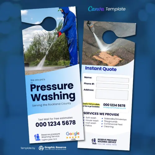 Pressure Wash Door Hanger Design Template (Canva)