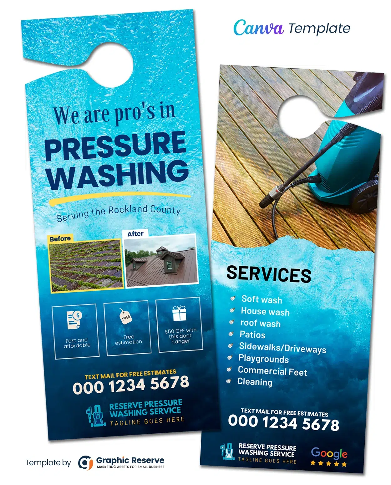 Pressure Wash Door Hanger Design Template