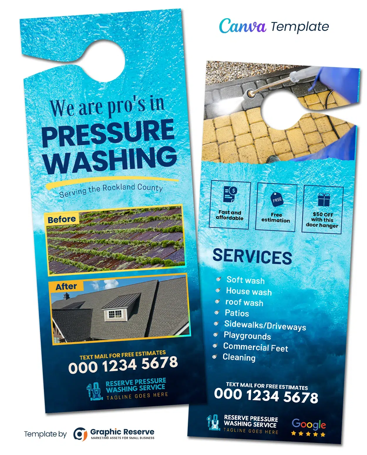 Pressure Washing Door Hanger Design Template