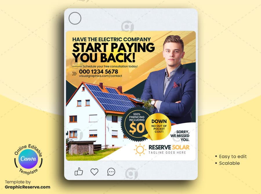 Solar Digital Marketing Web Banner Canva Template