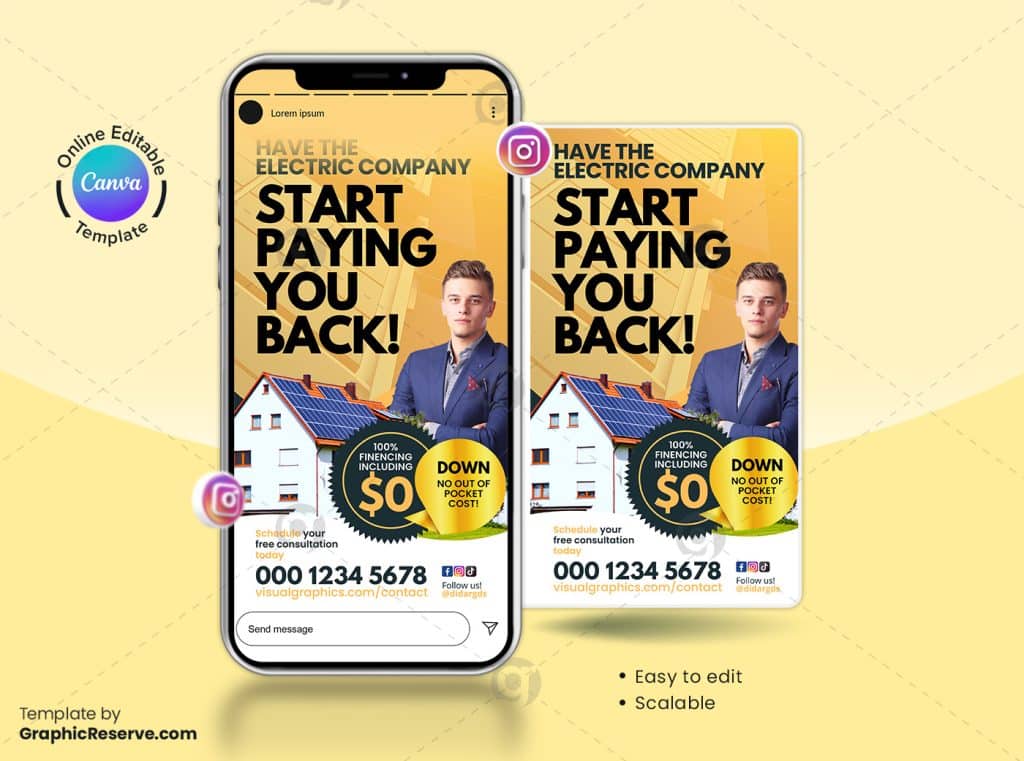 Solar Instagram Story Banner Canva Template