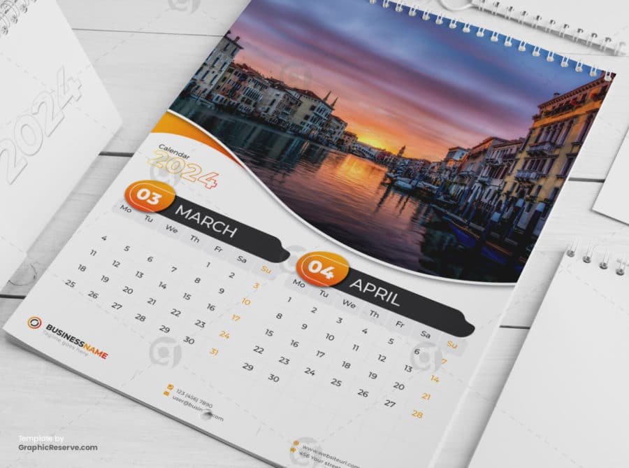 Wall Calendar 2024 template by didargds on GraphicReserve v2
