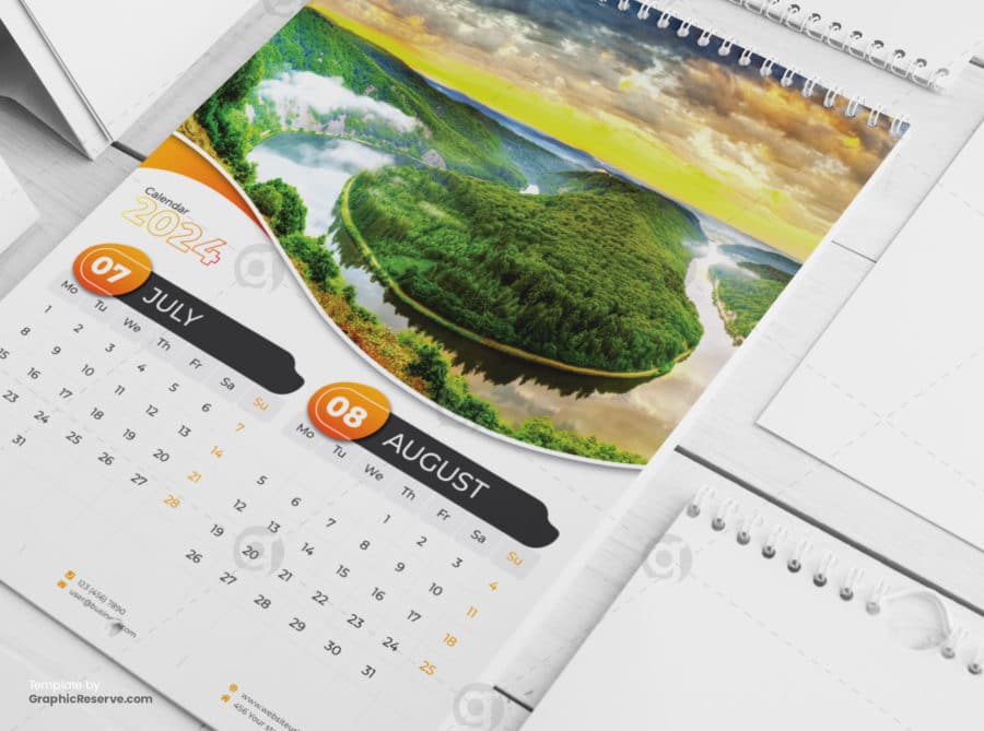 Wall Calendar 2024 template by didargds on GraphicReserve v4