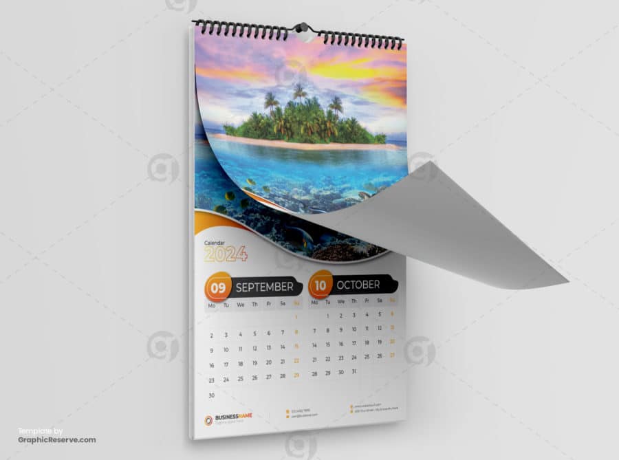 Wall Calendar 2024 template by didargds on GraphicReserve v5