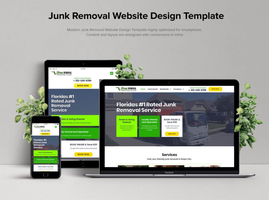 junk removal website design template