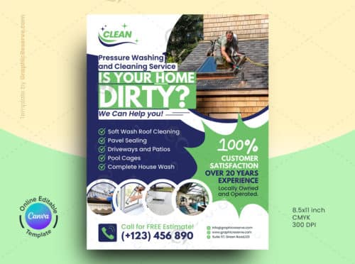 Cleaning Service Flyer Canva Design