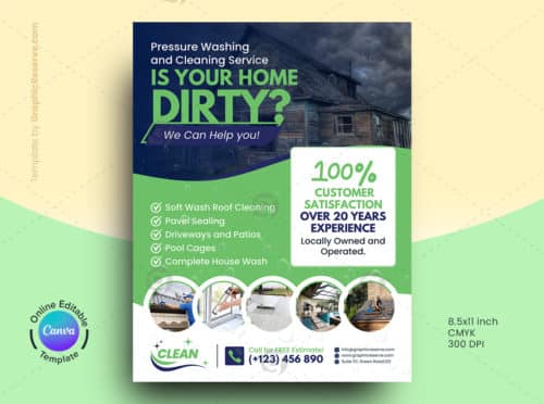Cleaning Service Flyer Canva Template