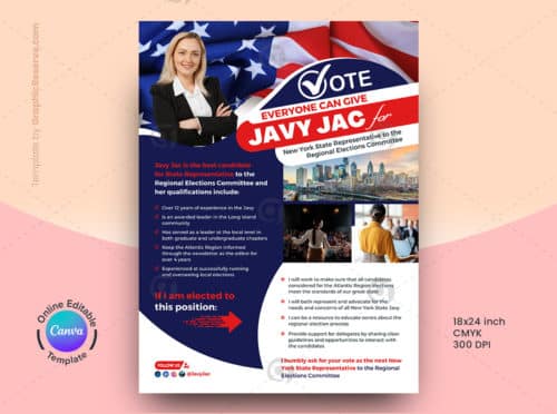 Political Campaign Election Poster Canva Template