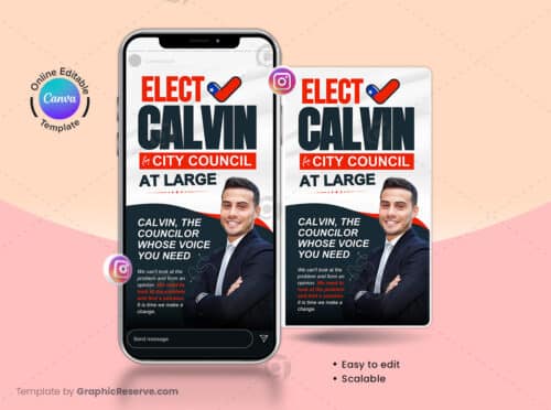 City Council Instagram Story Banner Canva Template