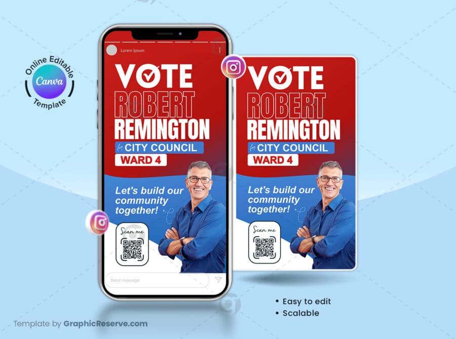 City Council Vote Instagram Story Banner Canva Template