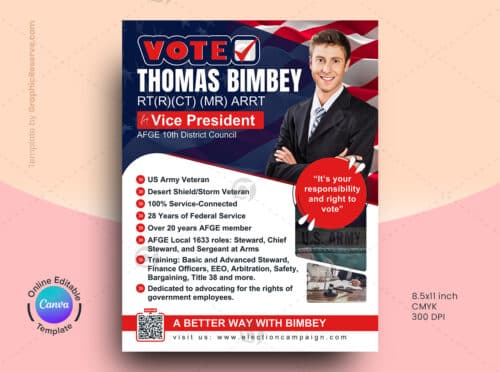 Election Campaign Flyer Canva Template