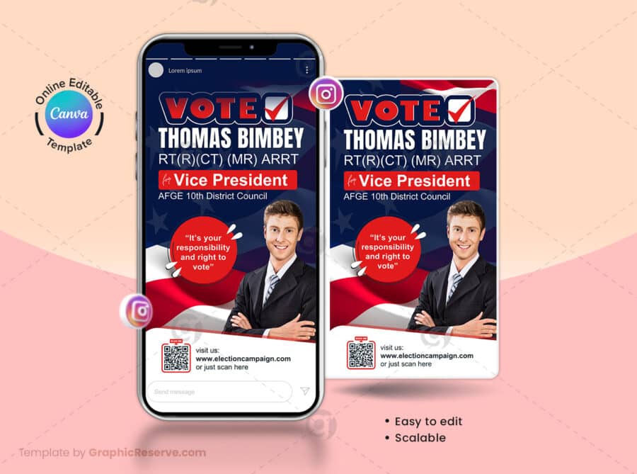 Election Campaign Instagram Story Banner Canva Template