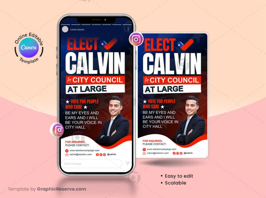 Election Campaign Instagram Story Design Canva Template