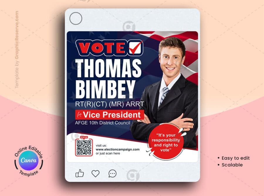 Election Campaign Social Media Banner Canva Template