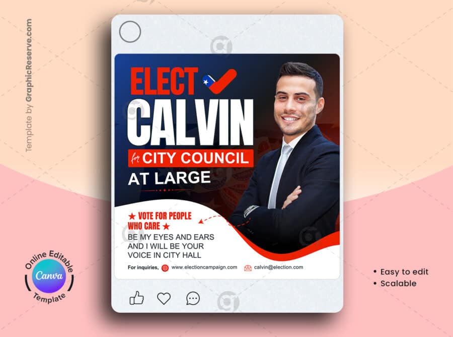 Election Campaign Social Media Design Canva Template