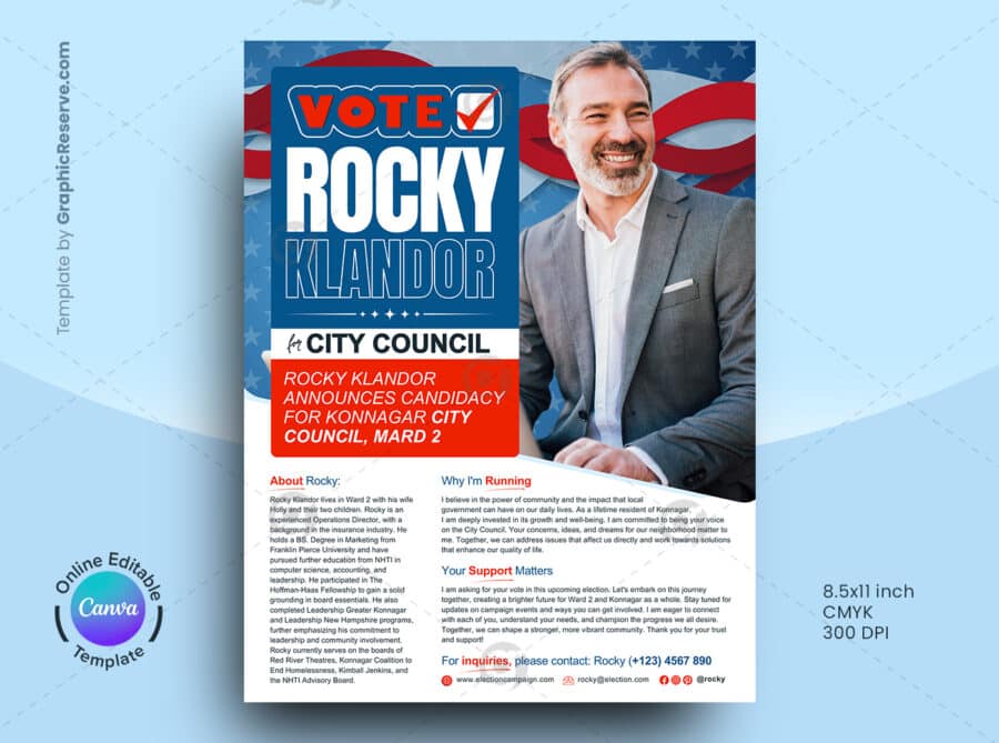 Election Day Political Flyer Canva Template