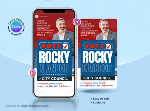 Election Day Political Instagram Story Banner Canva Template