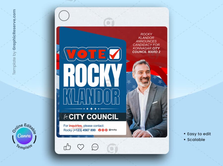 Election Day Political Social Media Banner Canva Template