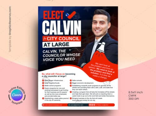 Election Flyer Design Canva Template