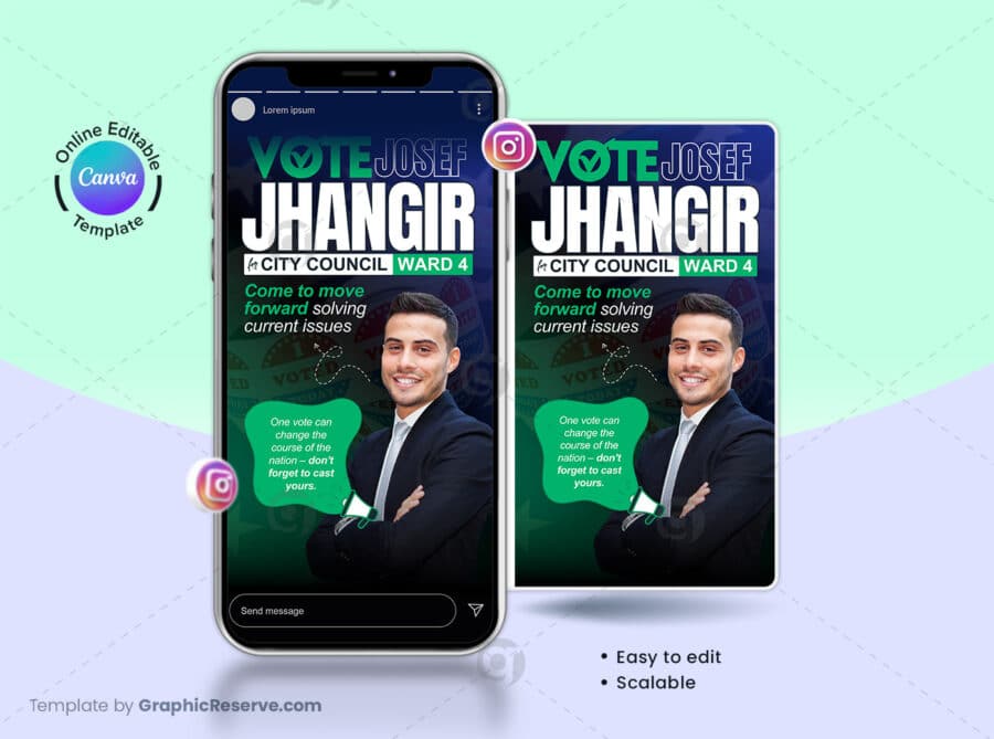 Election Vote Instagram Story Banner Canva Template