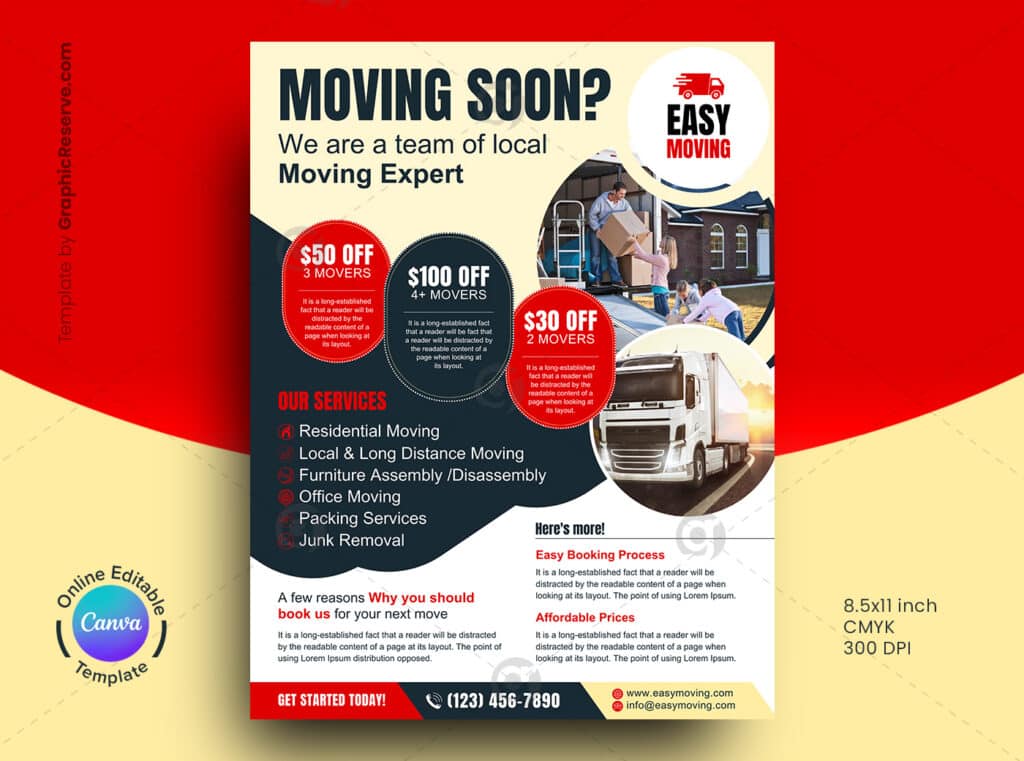 Expert Moving Flyer Vol.03 Canva Template - Graphic Reserve