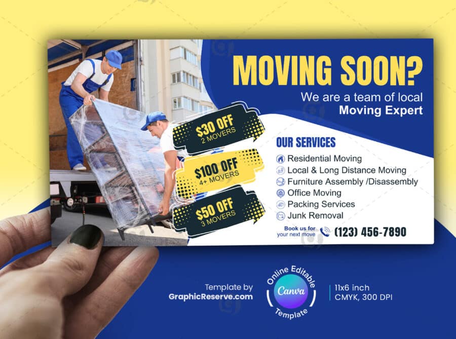 Moving Expert Direct Mail EDDM Canva Template Vol.02