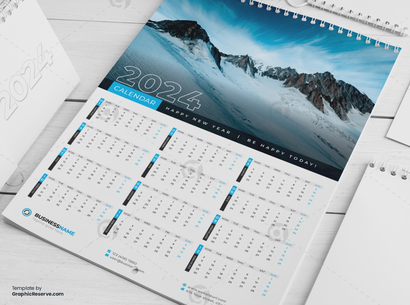 Design of Thirteen pages 2024 Desk Calendar