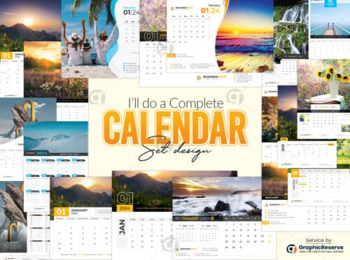 1.Complete Calendar Set Design on GraphicReserve Services