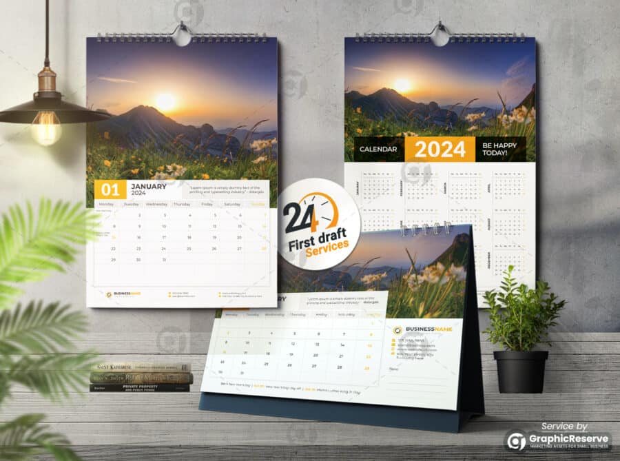 3.Complete Calendar Set Design on GraphicReserve Services
