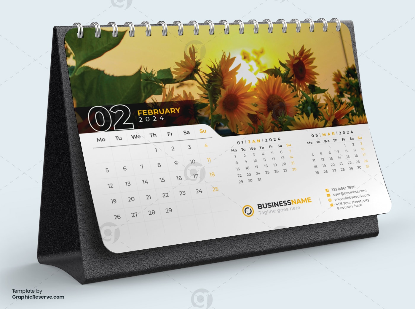 Desk Calendar 2024 Template Design Vol.06 (AI, EPS, and PDF) - Graphic  Reserve