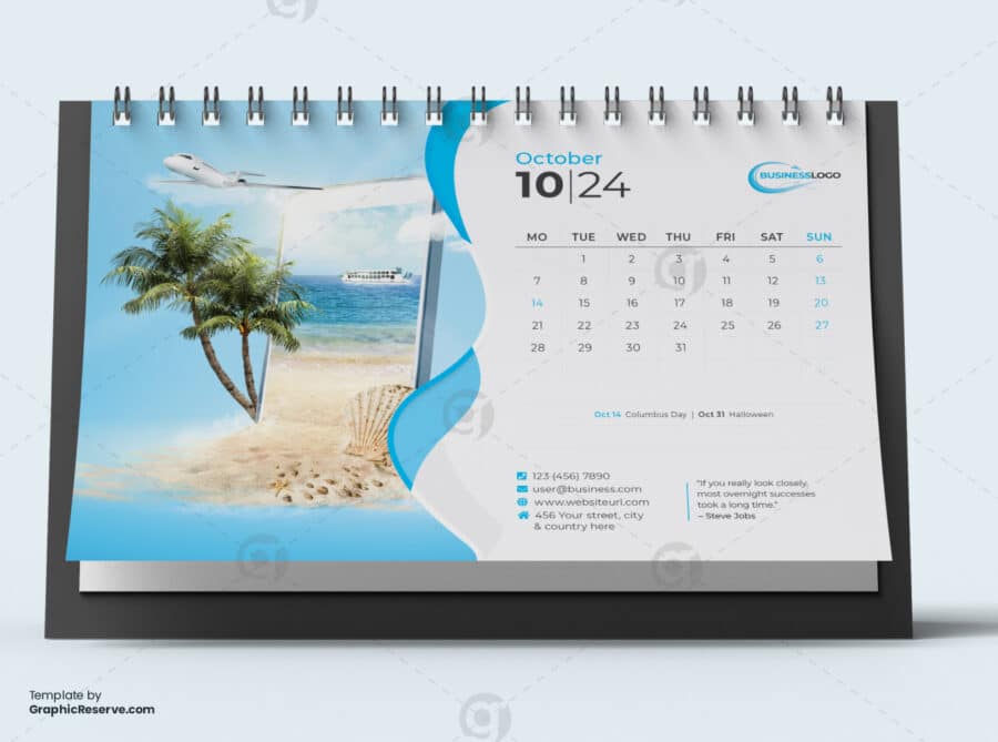 Desk Calendar 2024 Template by VisualGraphics on Graphic Reserve.4v