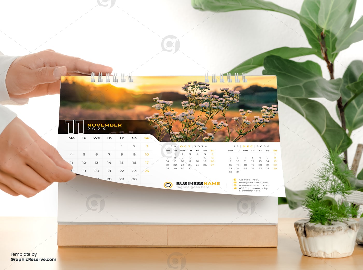 Desk Calendar 2024 Template Design Vol.06 (AI, EPS, and PDF) - Graphic  Reserve
