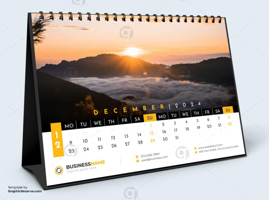 Desk Calendar 2024 Template by VisualGraphics on Graphic Reserve.6v
