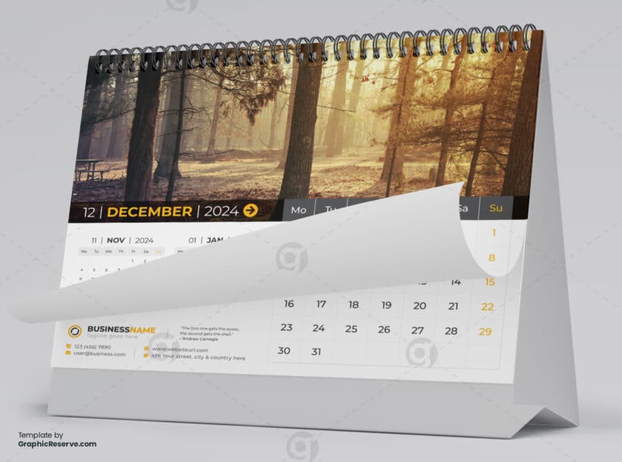 Desk Calendar 2024 Template by VisualGraphics on Graphic Reserve.6v