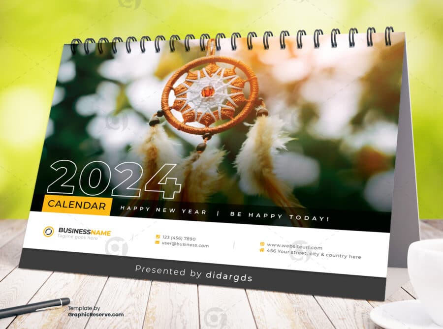 Desk Calendar 2024 Template by VisualGraphics on Graphic Reserve.7v