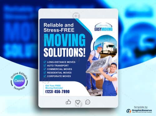 First Moving Service List Social Media Banner Vol'2.5 Canva Template