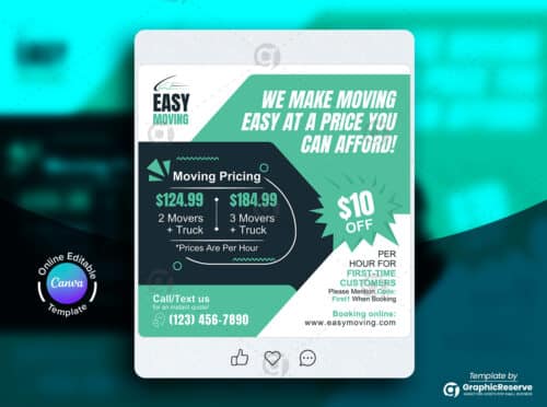 Moving Price Coupon Social Media Banner Vol'2.6 Canva Template