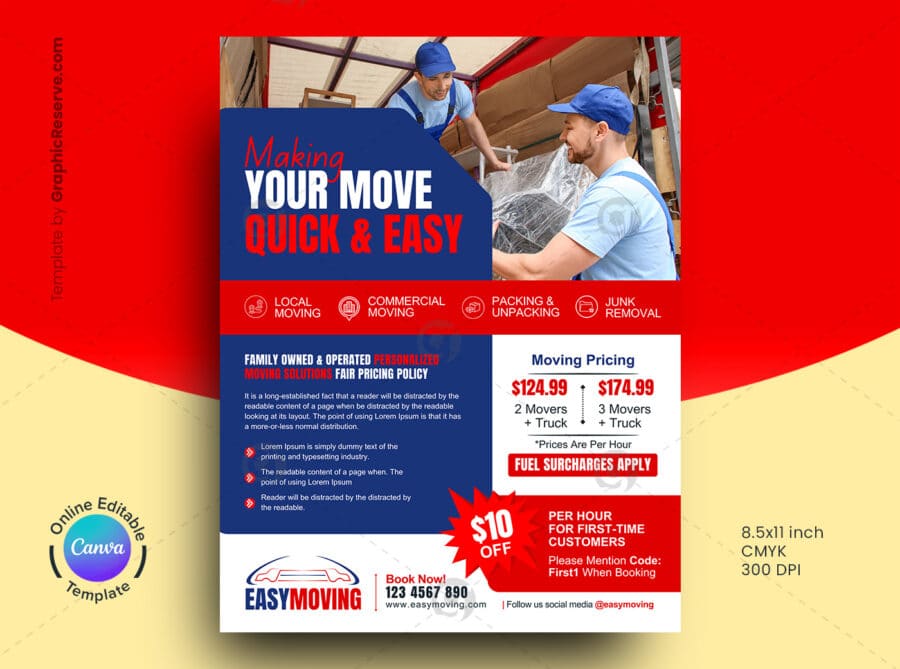 Moving Price List Flyer Vol2.4 Canva Template