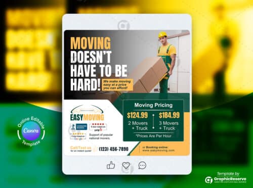 Moving Price List Social Media Banner Vol'2.8 Canva Template