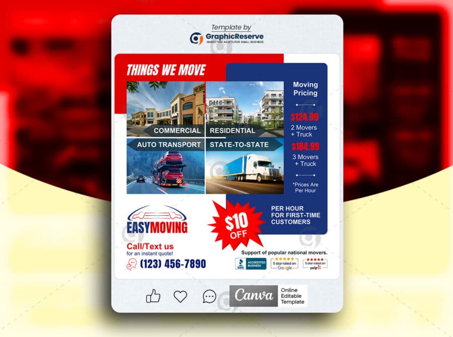 Moving Service with Price Web Banner Vol'2.9 Canva Template