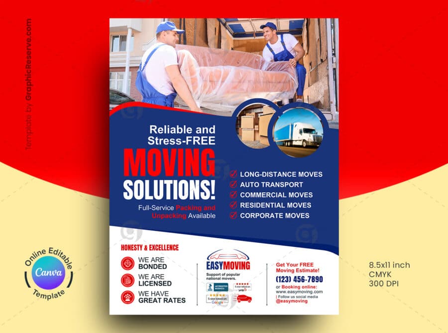 Moving Solution Flyer Vol'2.6 Canva Template