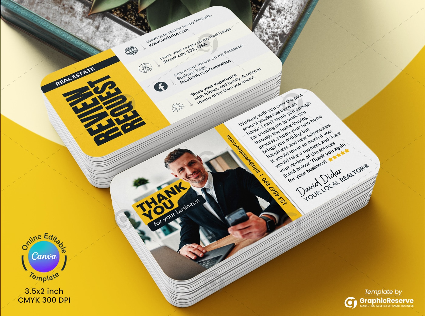 Real Estate Review Request/Referral Card Canva Template