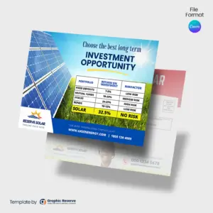 Solar Direct Mail EDDM Postcard Design Canva Template