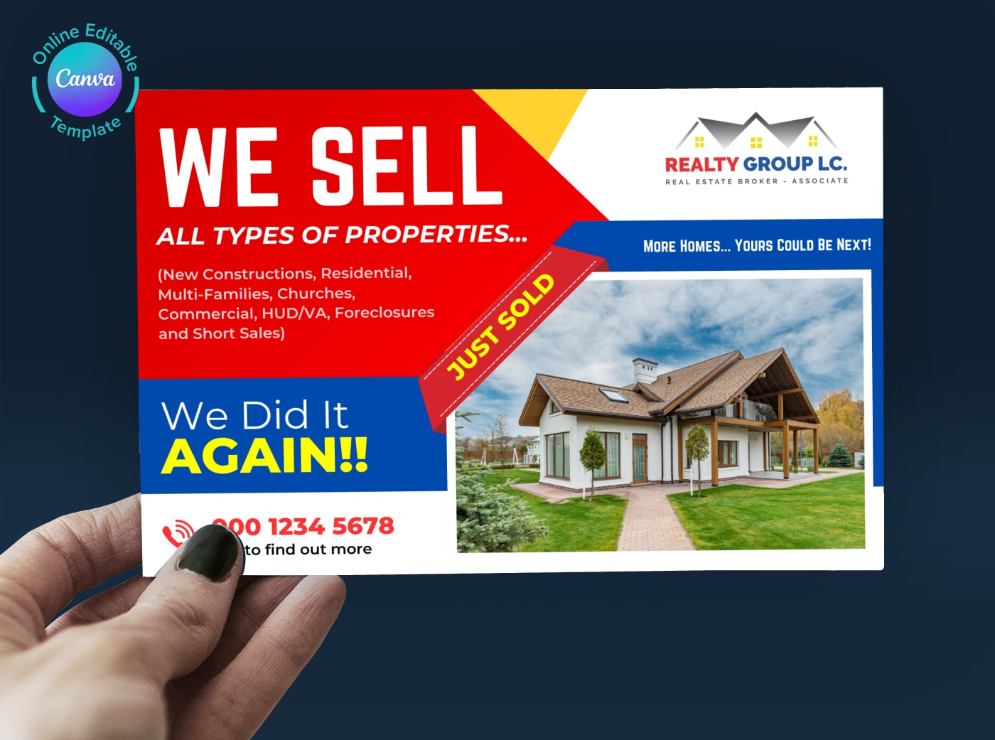 We Sell Real Estate EDDM Postcard Canva Editable Template (1)